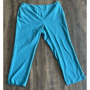 Vince Camuto Pants Womens 16W Flat Front Trousers Straight Leg Teal Blue